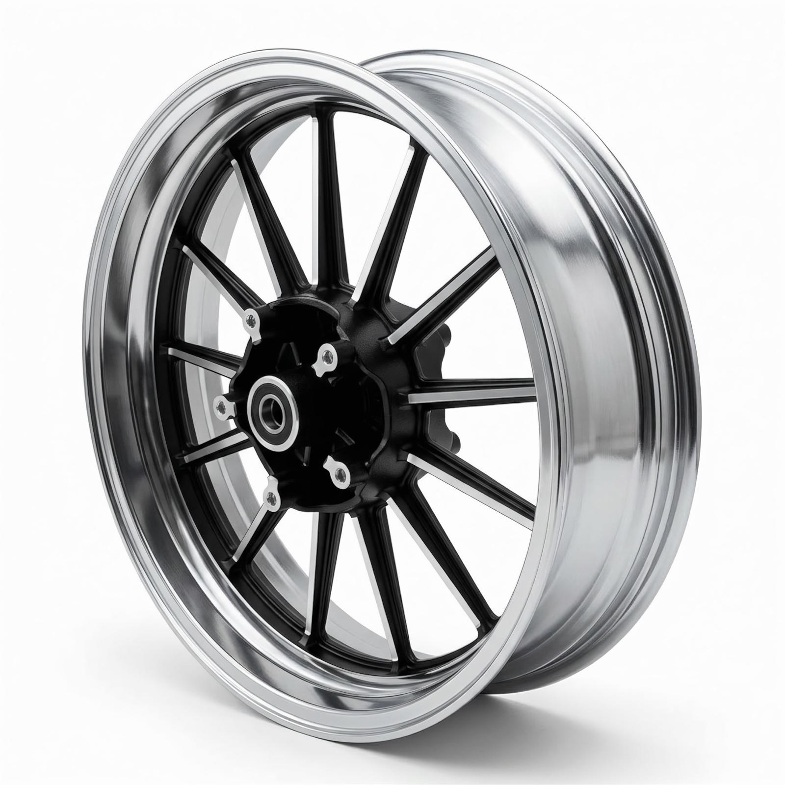 17 Zoll Leichtmetallfelge für Star-Biker Chopper Premium E-Chopper Vorderfelge schwarz silber