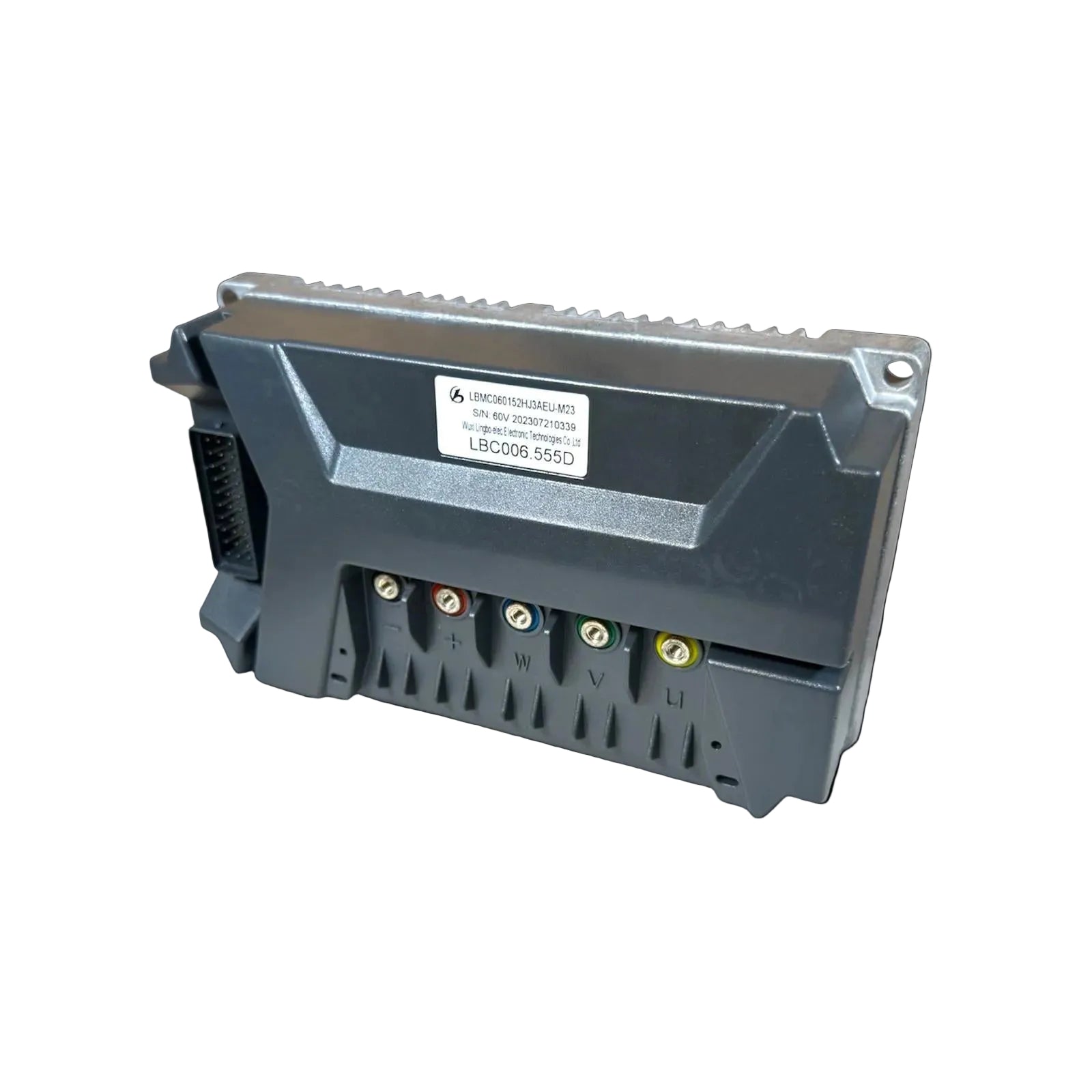 Detailansicht 555D Steuergerät Aluminiumgehäuse mit Kühlrippen für E-Chopper