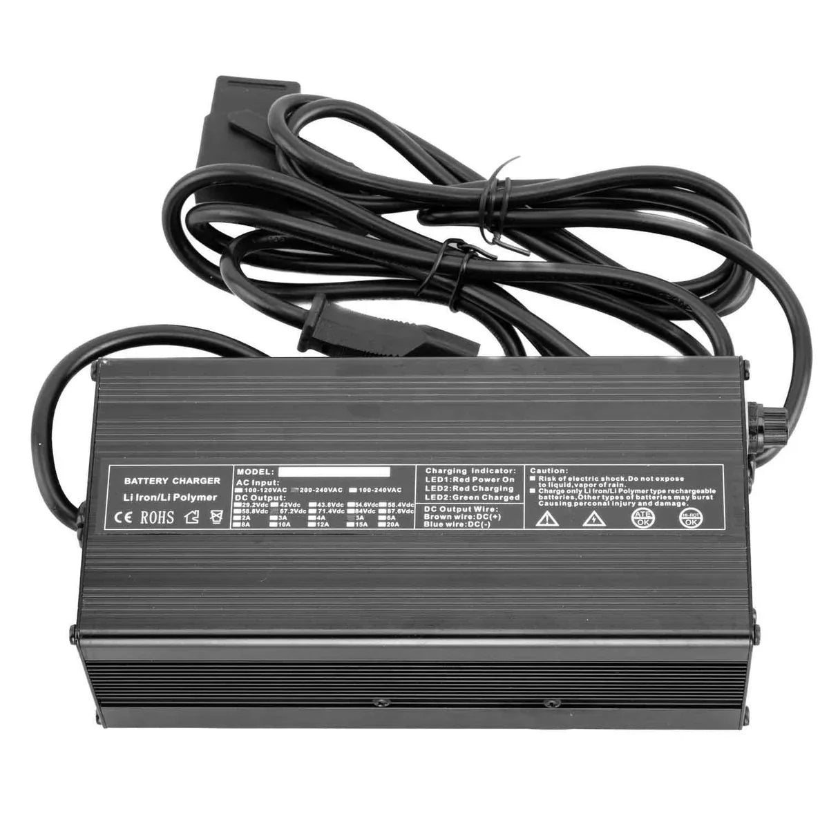 60V 5A und 10A Ladegerät für Luqi HL3.0 und HL6.0 – kompatibel mit Star-Biker Chopper 6.0s, geeignet für schnelles und effizientes Laden von E-Roller Akkus.