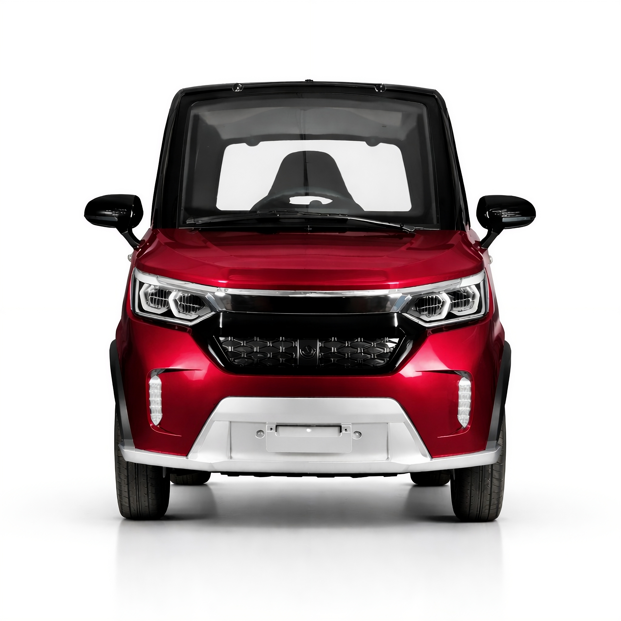 SEVION Kabinenroller Rot – Frontansicht mit LED-Scheinwerfern und markanter Kühlergrill-Optik