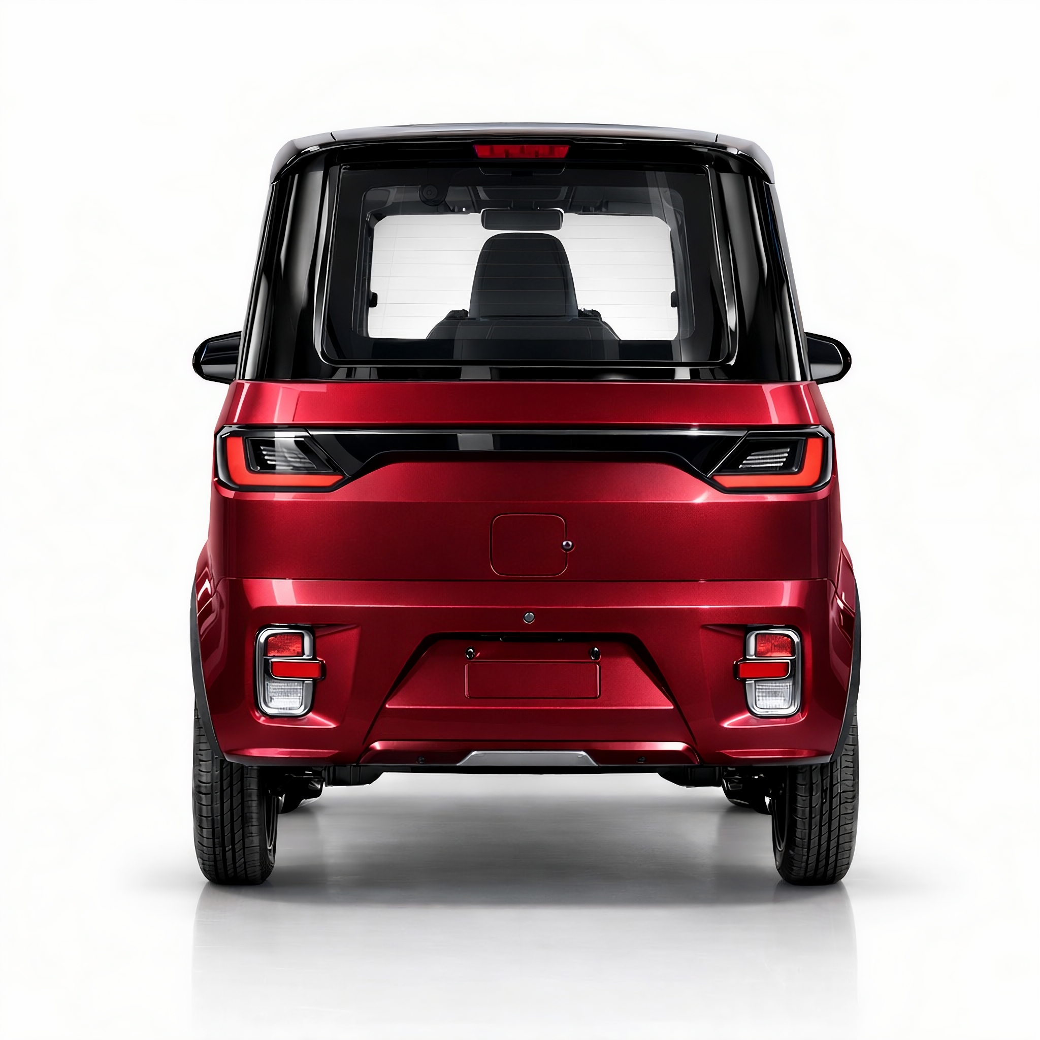 SEVION Kabinenroller in Rot – Heckansicht mit LED-Rückleuchten und geschlossener Kabine