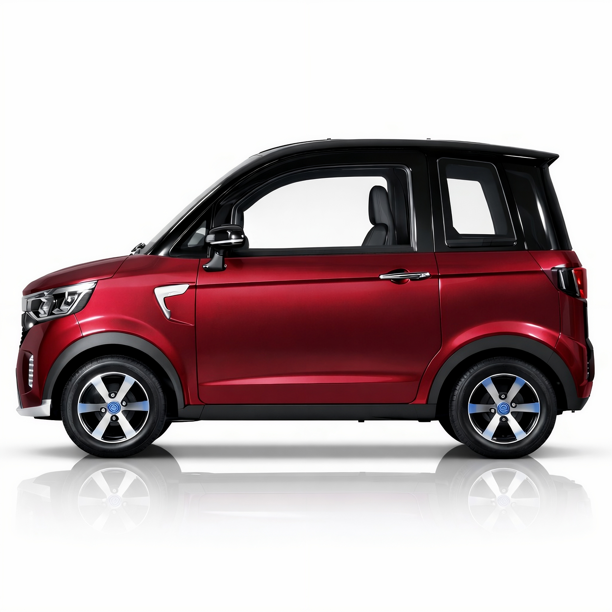 SEVION Kabinenroller Rot – Seitenprofil mit schwarzem Dach und kompakten Leichtmetallfelgen