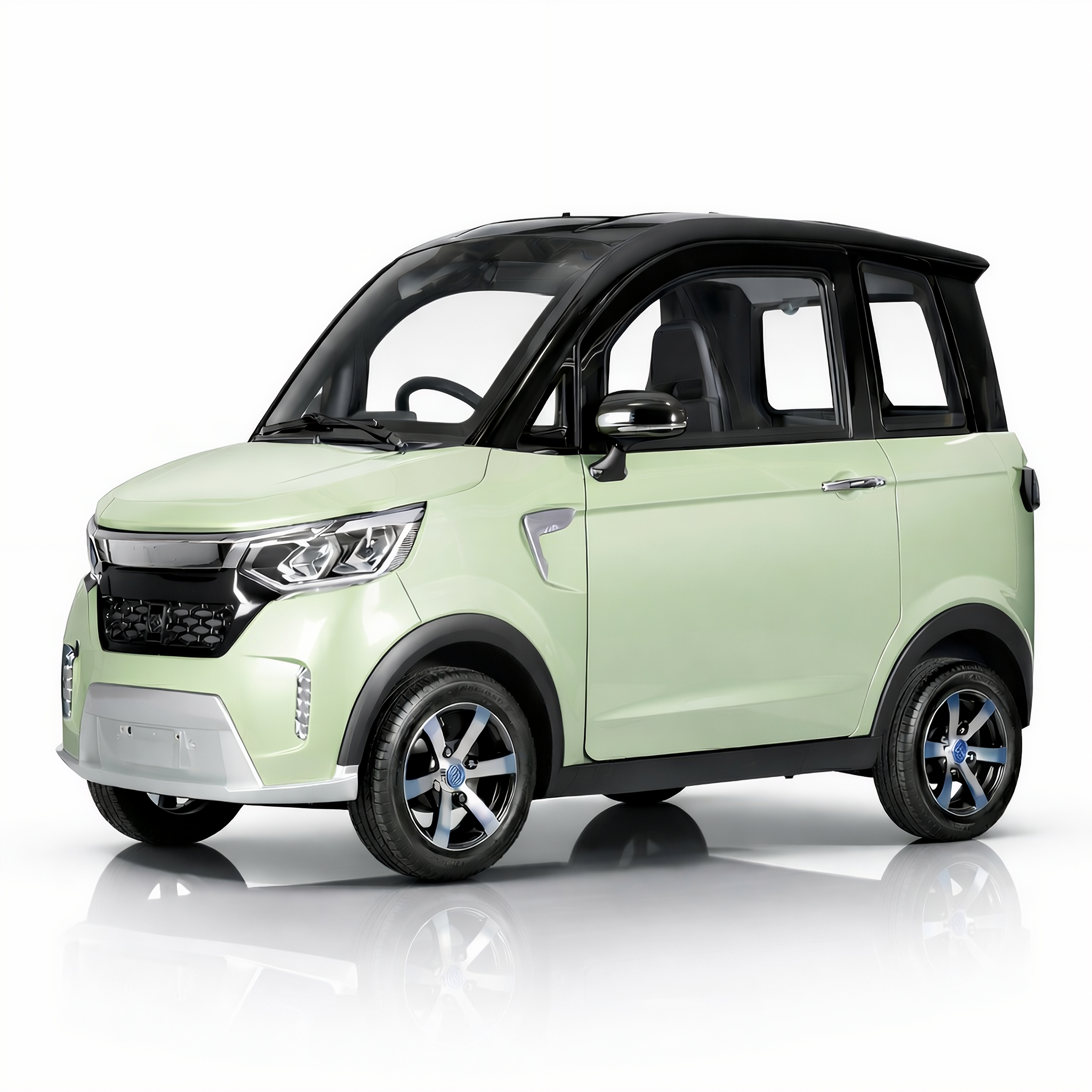 SEVION Kabinenroller in Hellgrün – modernes elektrisches Seniorenauto mit geschlossener Kabine