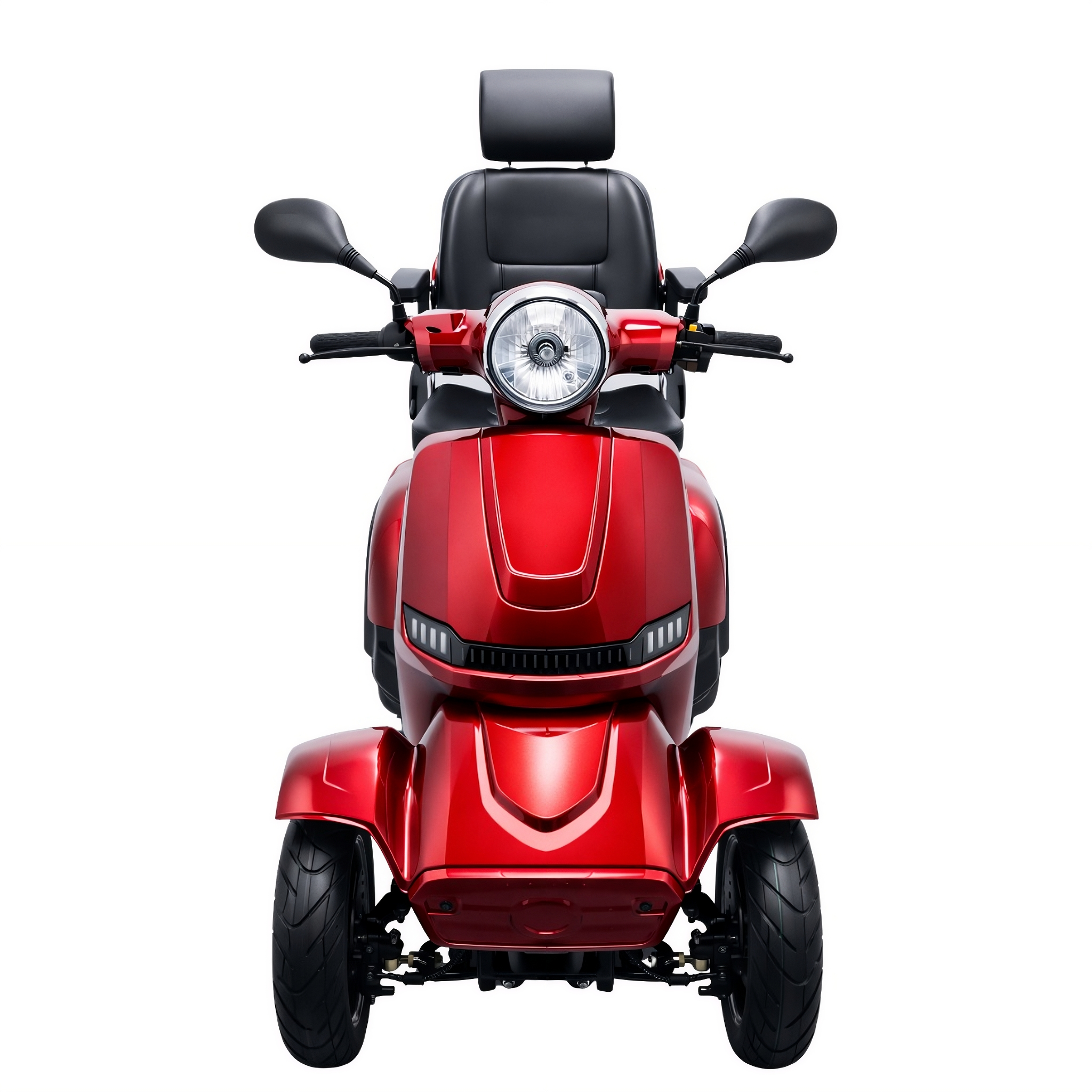 SEVION Elektromobil PRO 40 Senioren Elektromobil Velvet Red Frontansicht mit LED Scheinwerfer