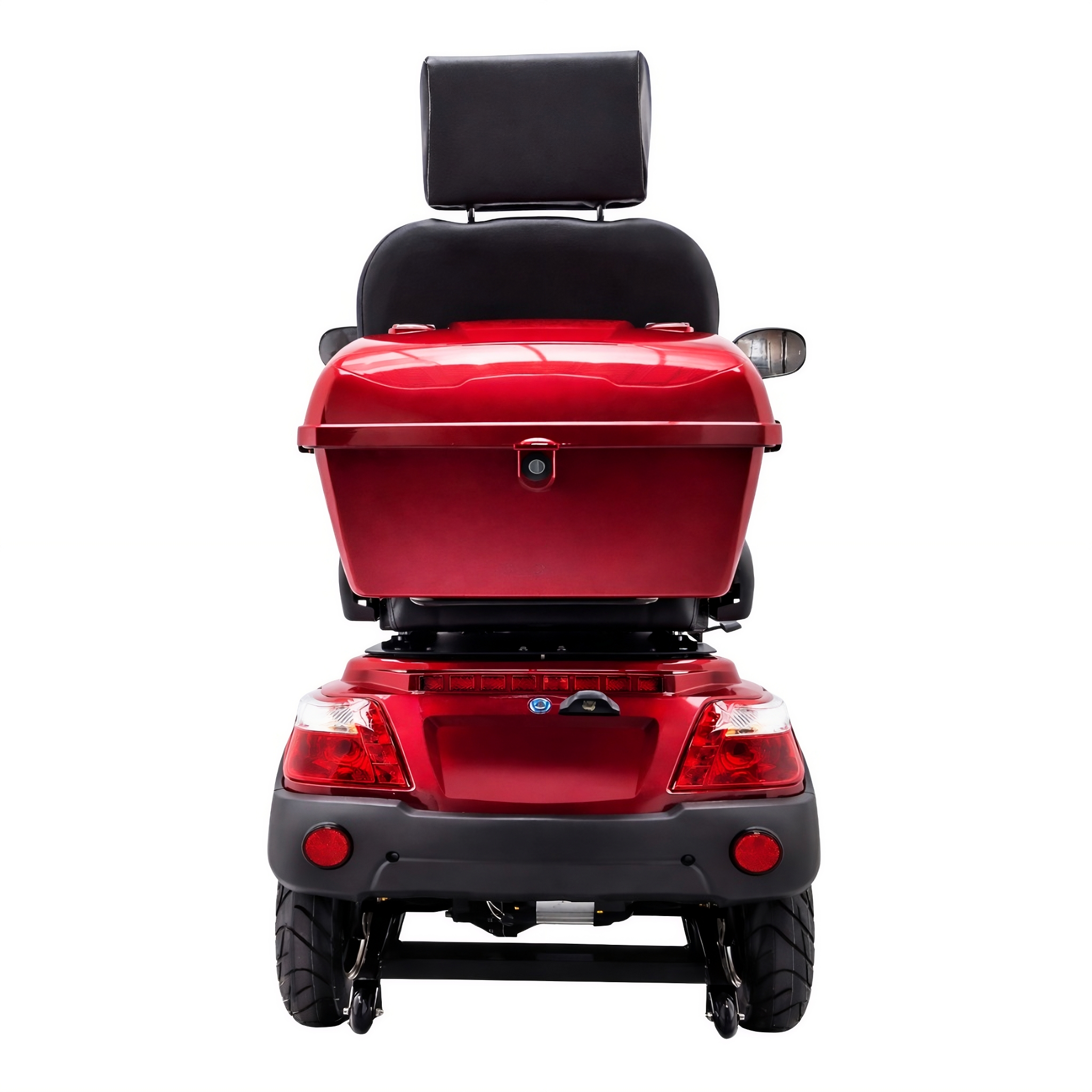 SEVION Elektromobil PRO 40 Senioren Elektromobil Velvet Red Heckansicht mit Topcase