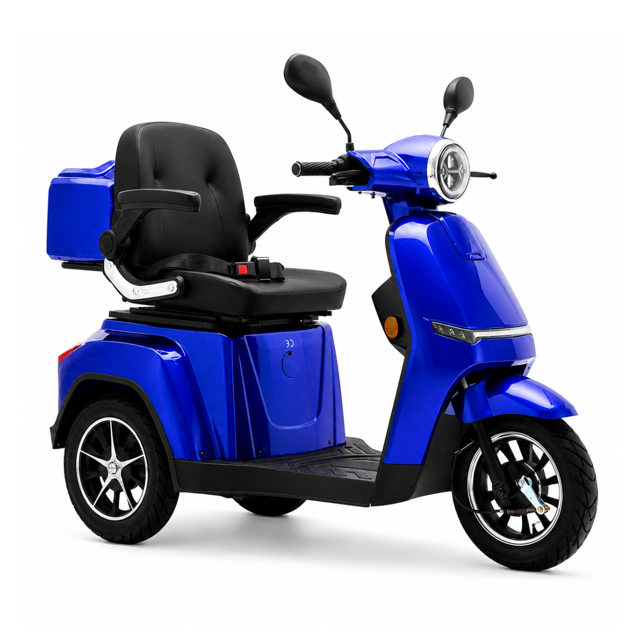 SEVION Elektromobil Vita 20 Li in Blau – dreirädriges Seniorenmobil mit Drehsitz und Topcase