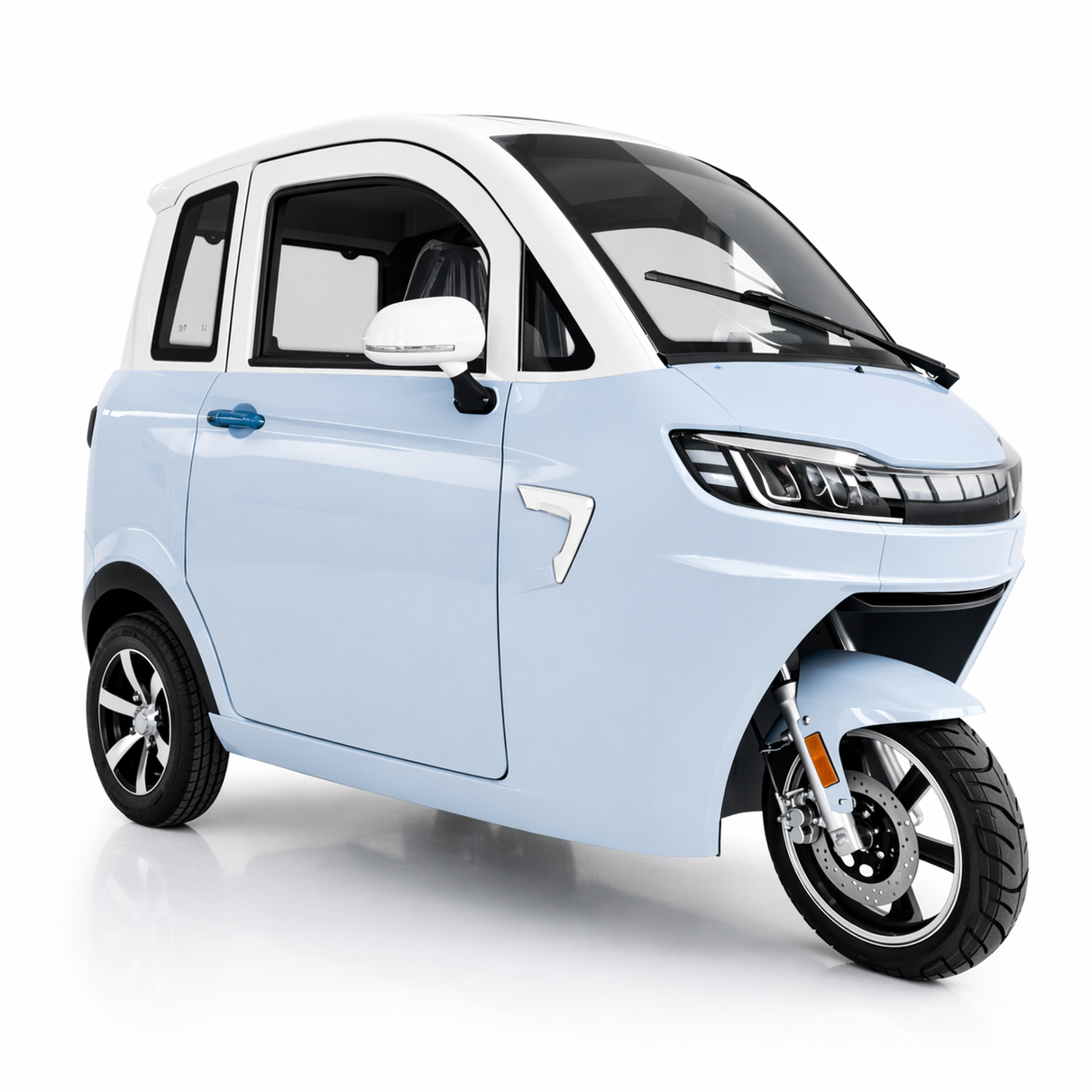 SEVION SK3 Kabinenroller Seitenprofil 3 Rad Elektro Kabinenfahrzeug mit zwei Sitzplätzen und kompakter Bauweise
