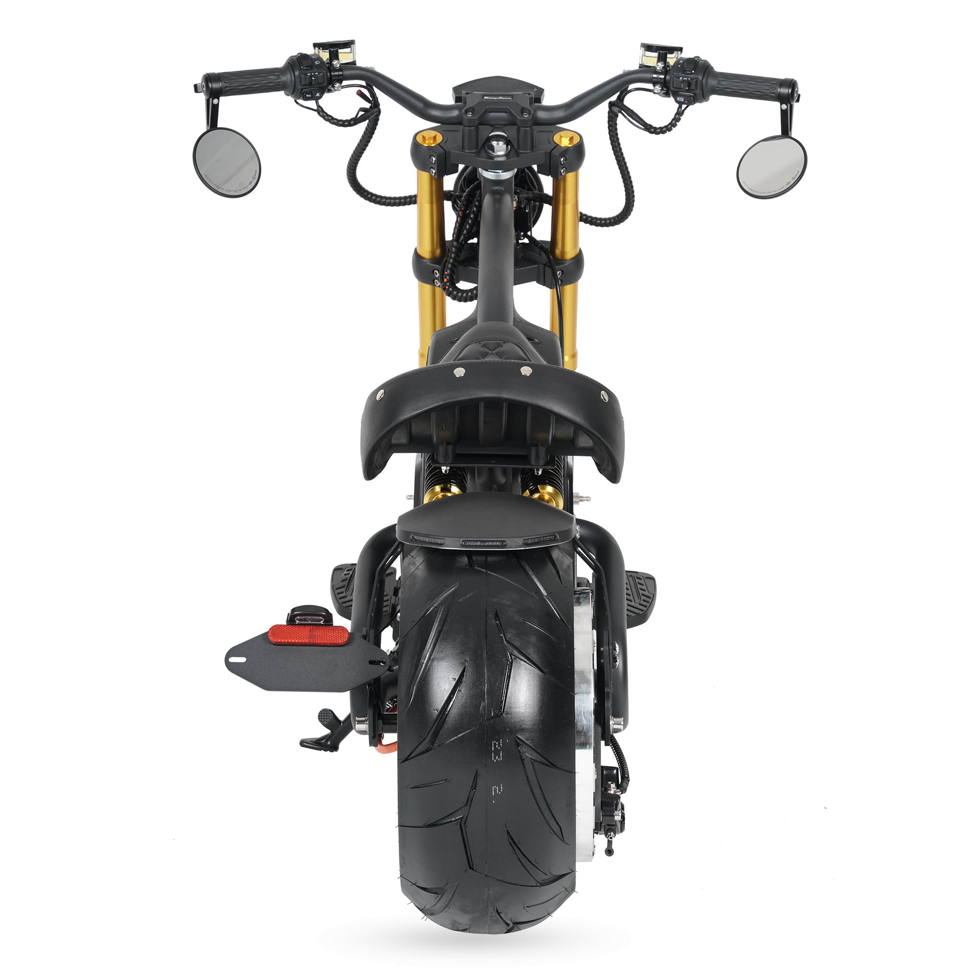 Star-Biker Bobber M8S Custom 85 km/h in Shadow Black, direkt von hinten