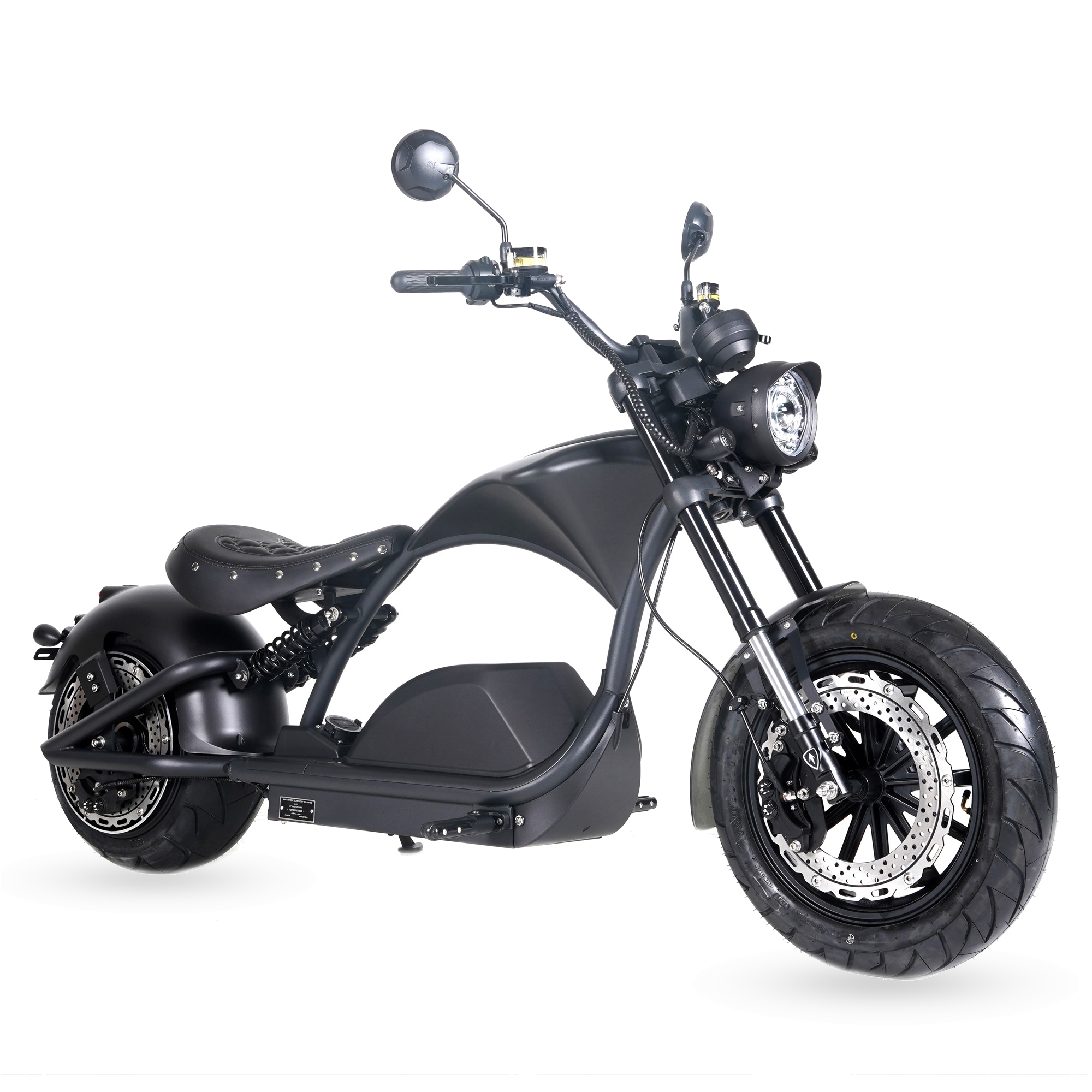Star-Biker Chopper M1PS Knight 45 km/h in Mattschwarz, Seitenansicht von links