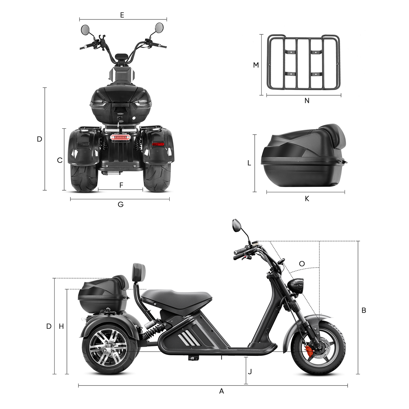 Star-Biker Trike 3.0 – Abmessungen und Geometrie