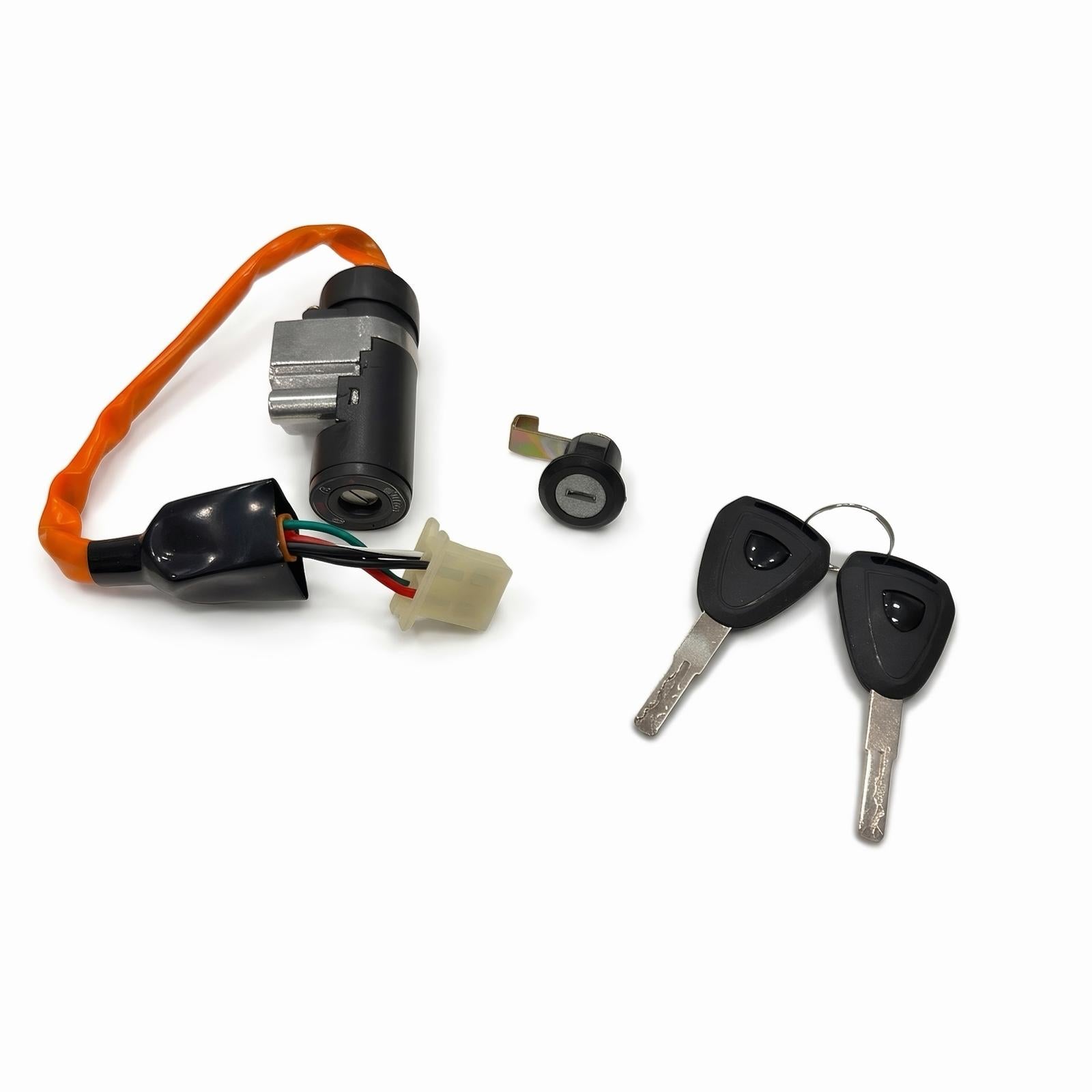 Zündschloss mit Kabelanschluss, Akkufach-Schloss und zwei Schlüssel für Star-Biker E-Chopper Ersatzteil Set